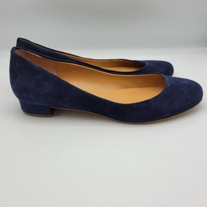 J.Crew Flats Blue Suede Block Heel Shoes 9.5